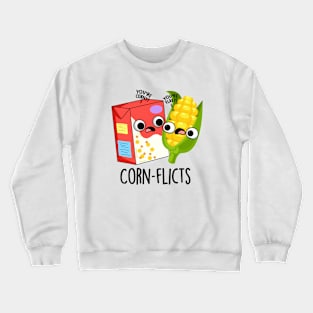 Corn-flict Cute Cornflake Corn Pun Crewneck Sweatshirt